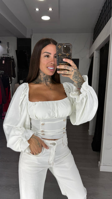 Camisa botones blanca