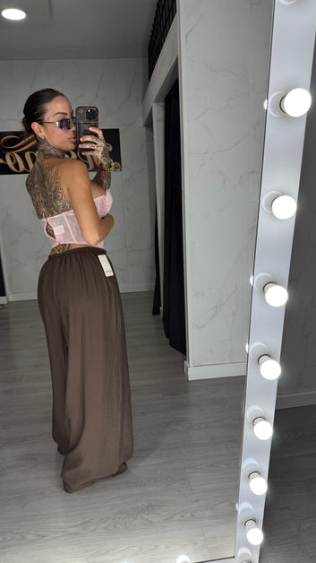 Pantalón palazo marrón