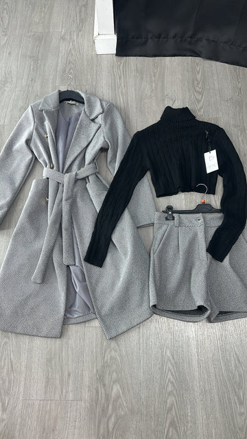 Conjunto paño gris