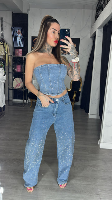 Conjunto vaquero brillo