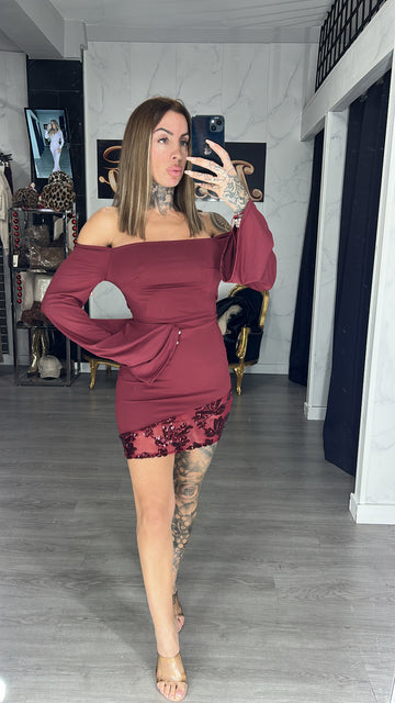 Vestido carmen burdeos