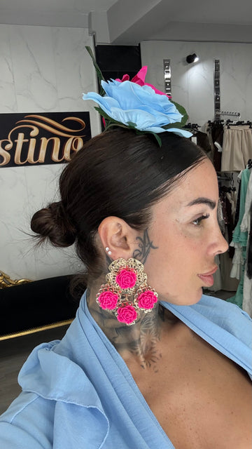 Pendiente fucsia
