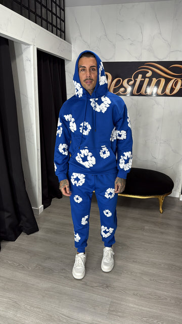 conjunto flor azul