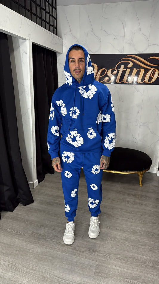 conjunto flor azul