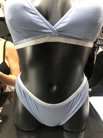 Conjunto cristal azul