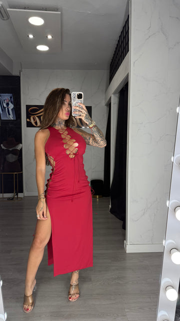 Vestido cuerda rojo