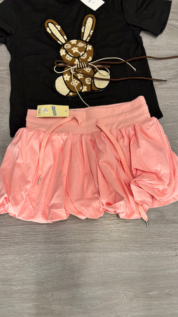 Falda globo coral