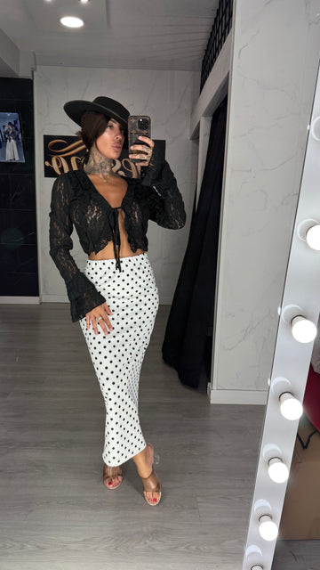 Falda lunares blanca