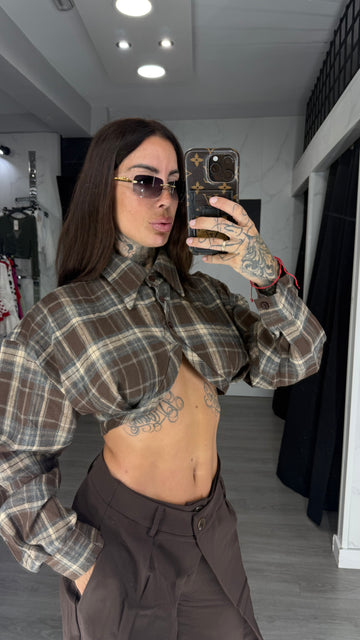 Camisa cuadro marrón