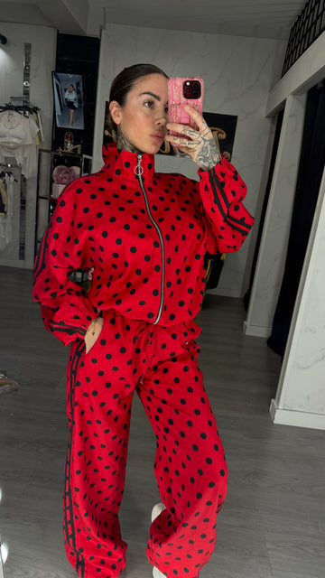 Chandal lunares rojo