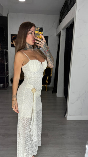 Vestido destino beige
