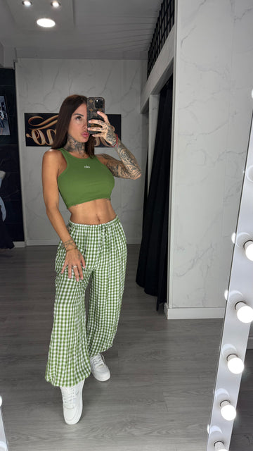Pantalón vichy verde