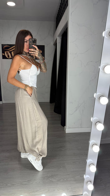Pantalón lazo taupe