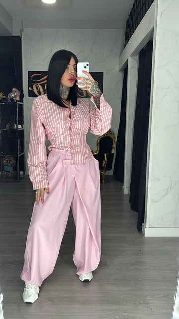 Pantalón palazo rosa