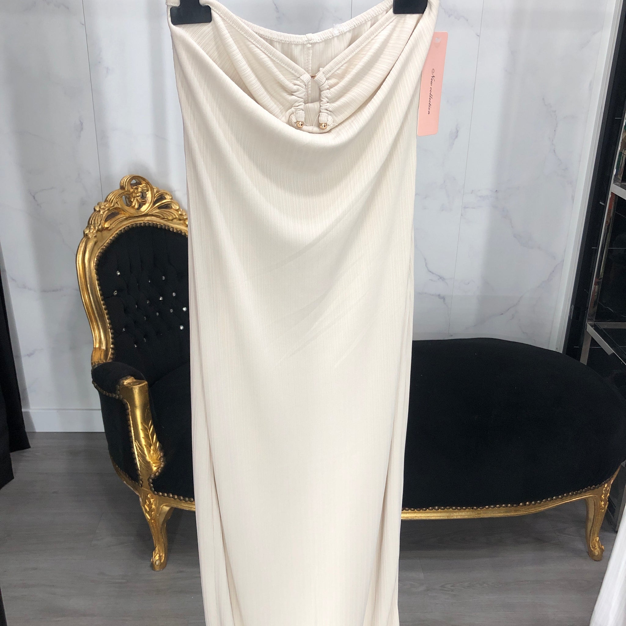 Vestido palabra beige