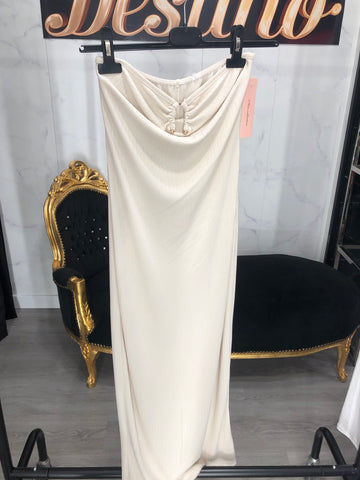 Vestido palabra beige