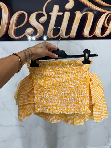 Conjunto Vichy amarillo