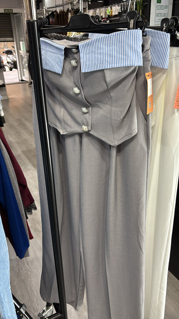 Conjunto bautizo gris