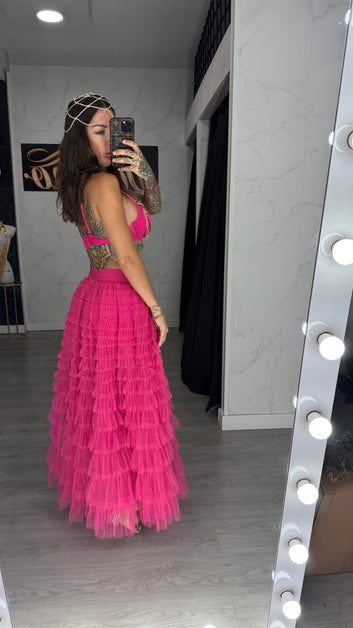 Falda fucsia