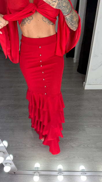 Falda flamenca roja