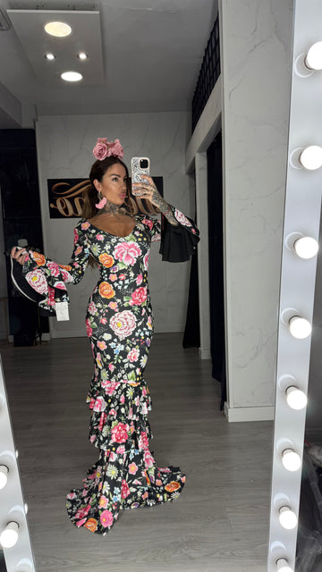 Vestido flamenca flores