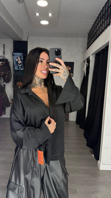 Camisa raso negro