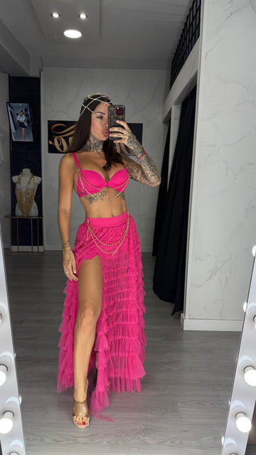 Falda fucsia