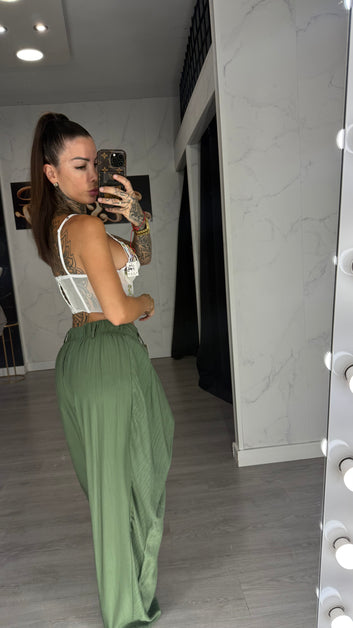 Pantalón palazo verde