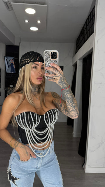 Corpiño perla negro