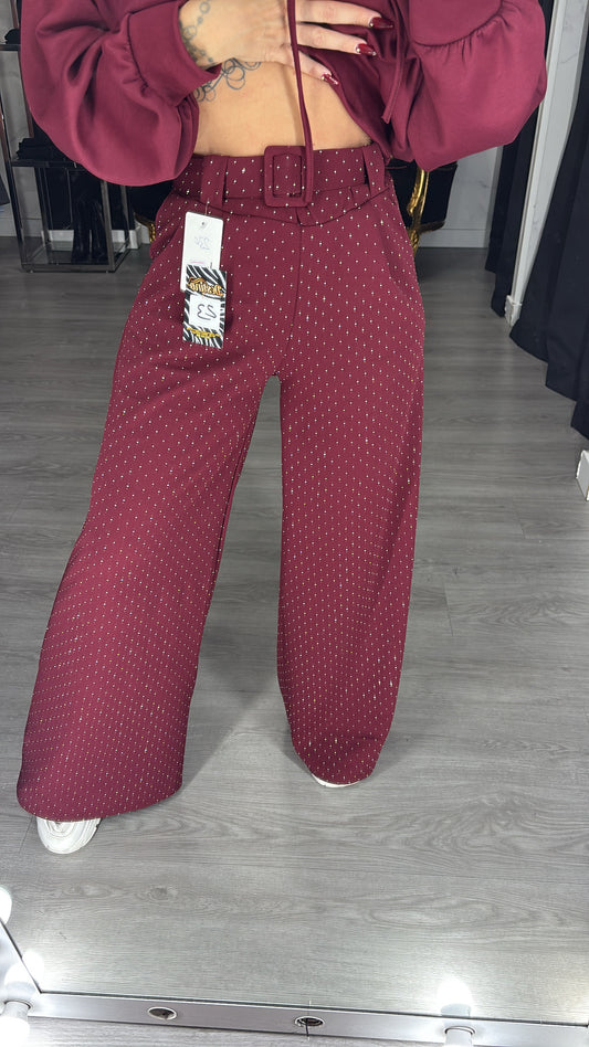 Pantalón palazo, brillo