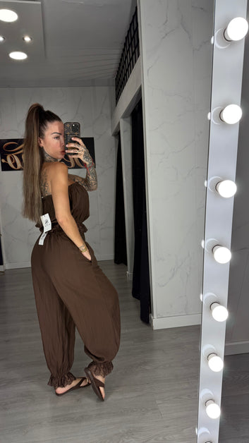 Conjunto candela marrón