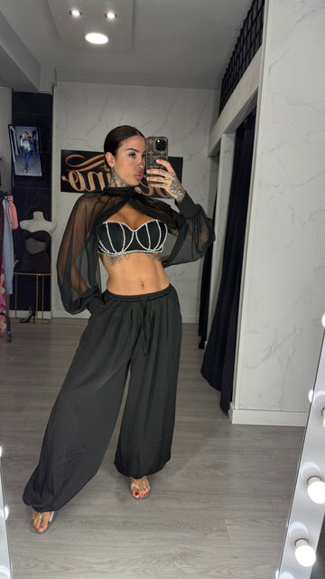 Pantalón raso negro