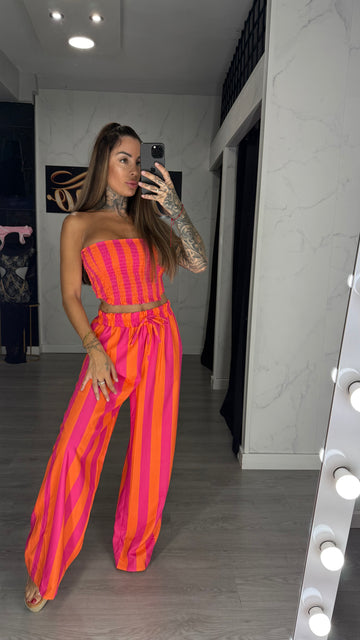Conjunto raya fucsia