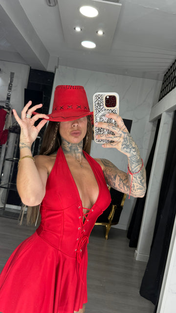 Sombrero Cowboy rojo