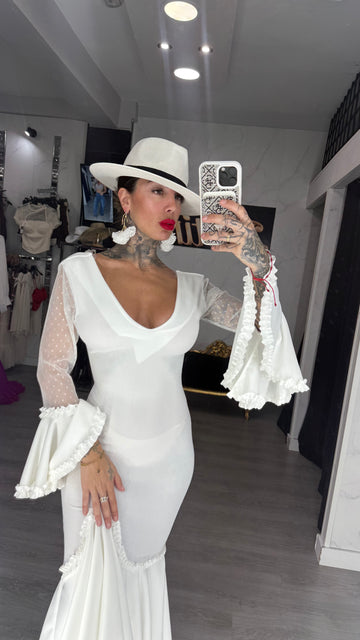 Vestís flamenca  blanco