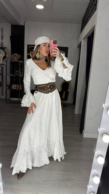 Vestido y pañuelo rosiero