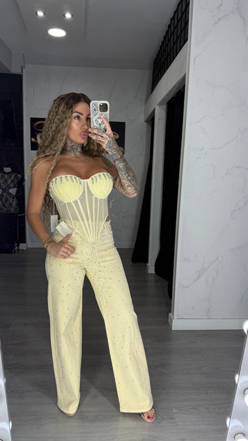 Pantalon limón brillante