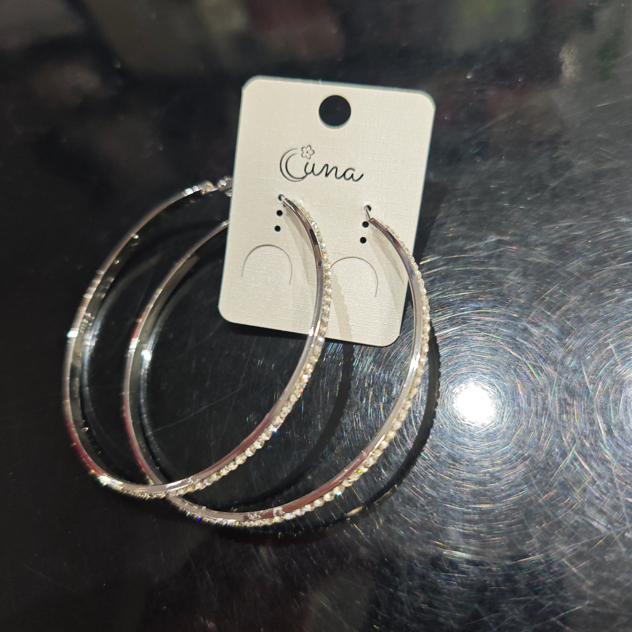 Aros brillo plata