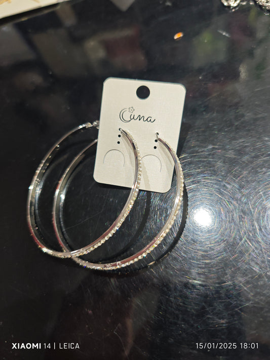 Aros brillo plata